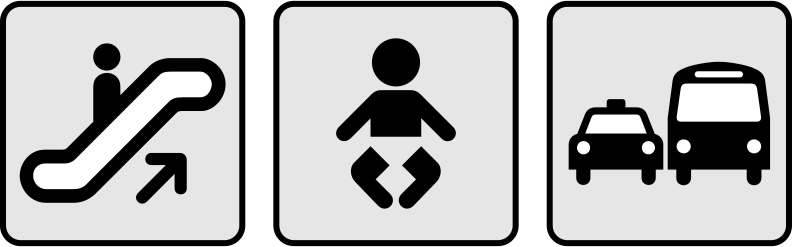 In This Picture Is Showing A Man Going Up And Escalator, - Dot Pictograms (792x247)