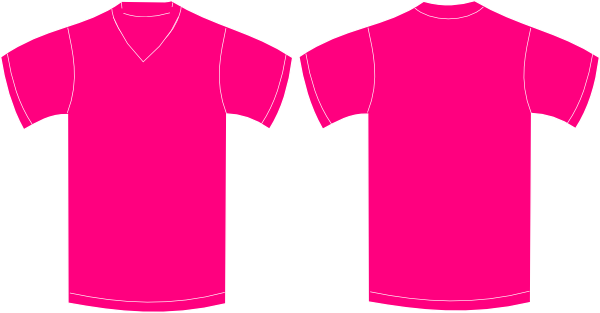 Pink Vneck Clip Art - Plain Pink V Neck T Shirt (600x313)
