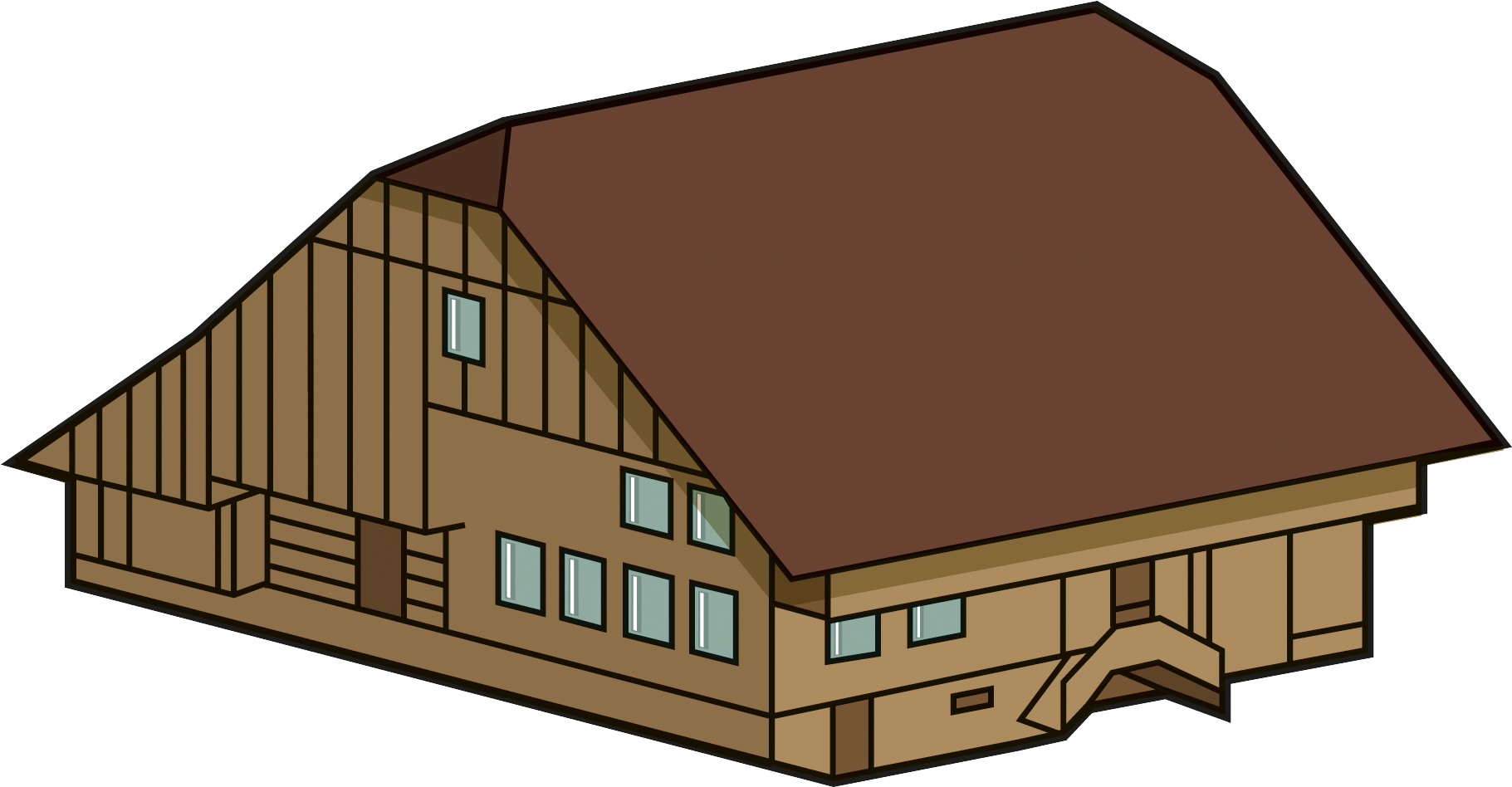 Farmhouse Clipart Rural Area - House (1920x1047)