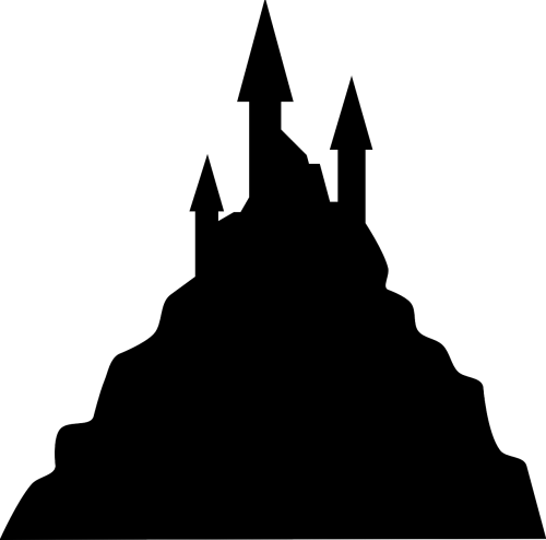 Vector - Scary Castle Silhouette (500x494)