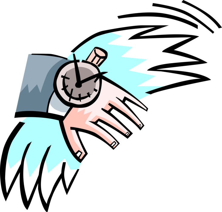 Vector Illustration Of Time Flies With Wristwatch - Vector Illustration Of Time Flies With Wristwatch (731x700)