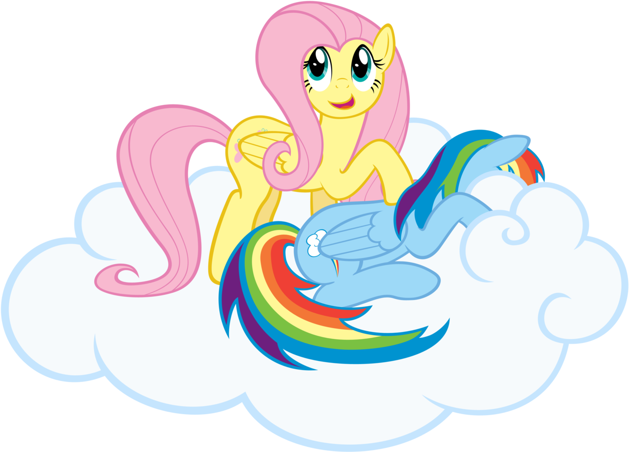 Stabzor, Cloud, Fluttershy, Rainbow Dash, Safe, Simple - Stabzor, Cloud, Fluttershy, Rainbow Dash, Safe, Simple (1280x938)