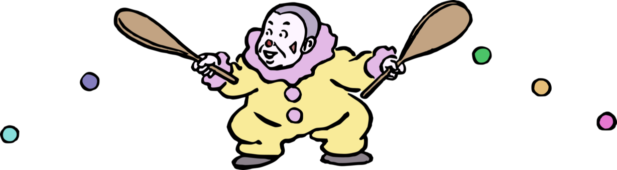 Cartoon Drawing Computer Icons Paddle - Clown (1229x340)