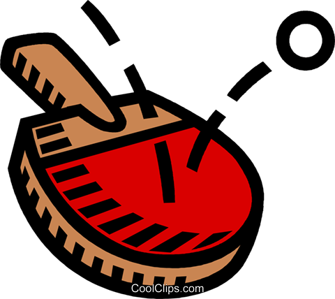 Ping Pong Paddle Royalty Free Vector Clip Art Illustration - Table Tennis (480x428)
