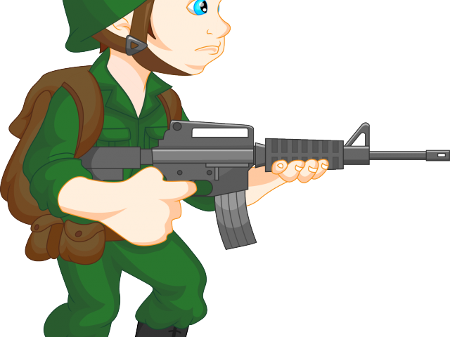 Assault Riffle Clipart Soldier Gun - Soldier Cartoon (640x480)