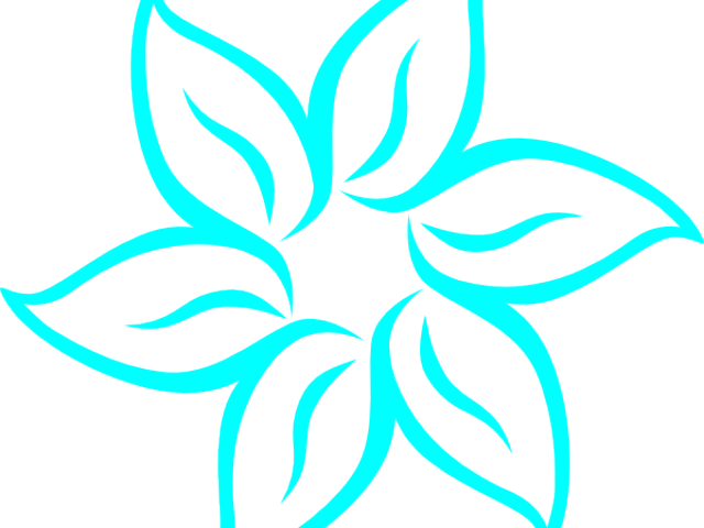 Plant Clipart Aqua - Flower Black And White Outline Clipart (640x480)