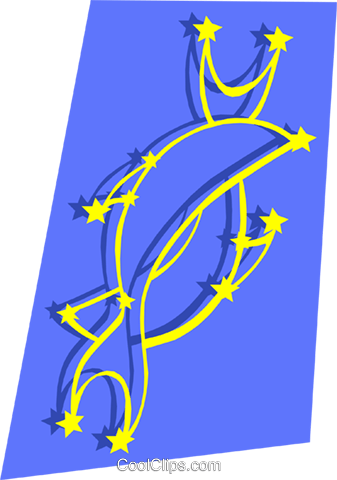 Pisces Symbol, Astrology Royalty Free Vector Clip Art - Illustration (337x480)