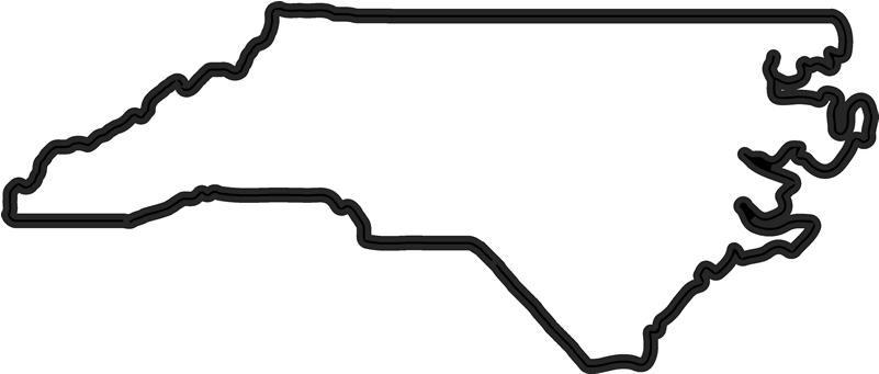 North Carolina Rubber State Clip Art Royalty Free Stock - North Carolina Home Outline (801x341)