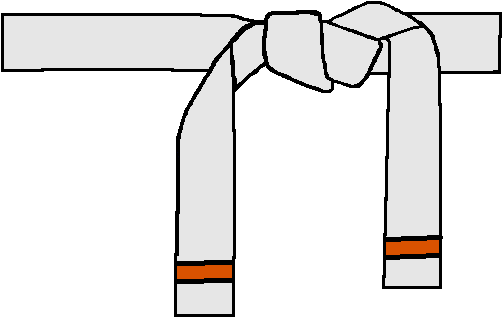 White Belt W/ Stripe 9th Kyu - Drawing (512x320)