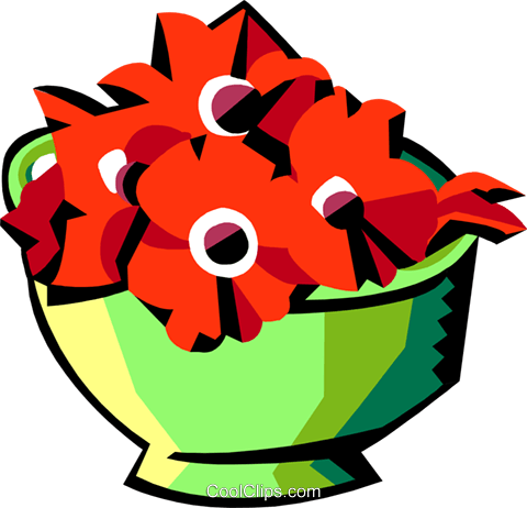 Pot Of Flowers Royalty Free Vector Clip Art Illustration - Pot Of Flowers Royalty Free Vector Clip Art Illustration (480x462)