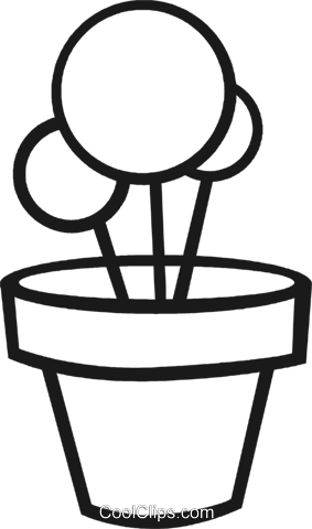 Potted Flowers Royalty Free Vector Clip Art Illustration - Potted Flowers Royalty Free Vector Clip Art Illustration (283x480)