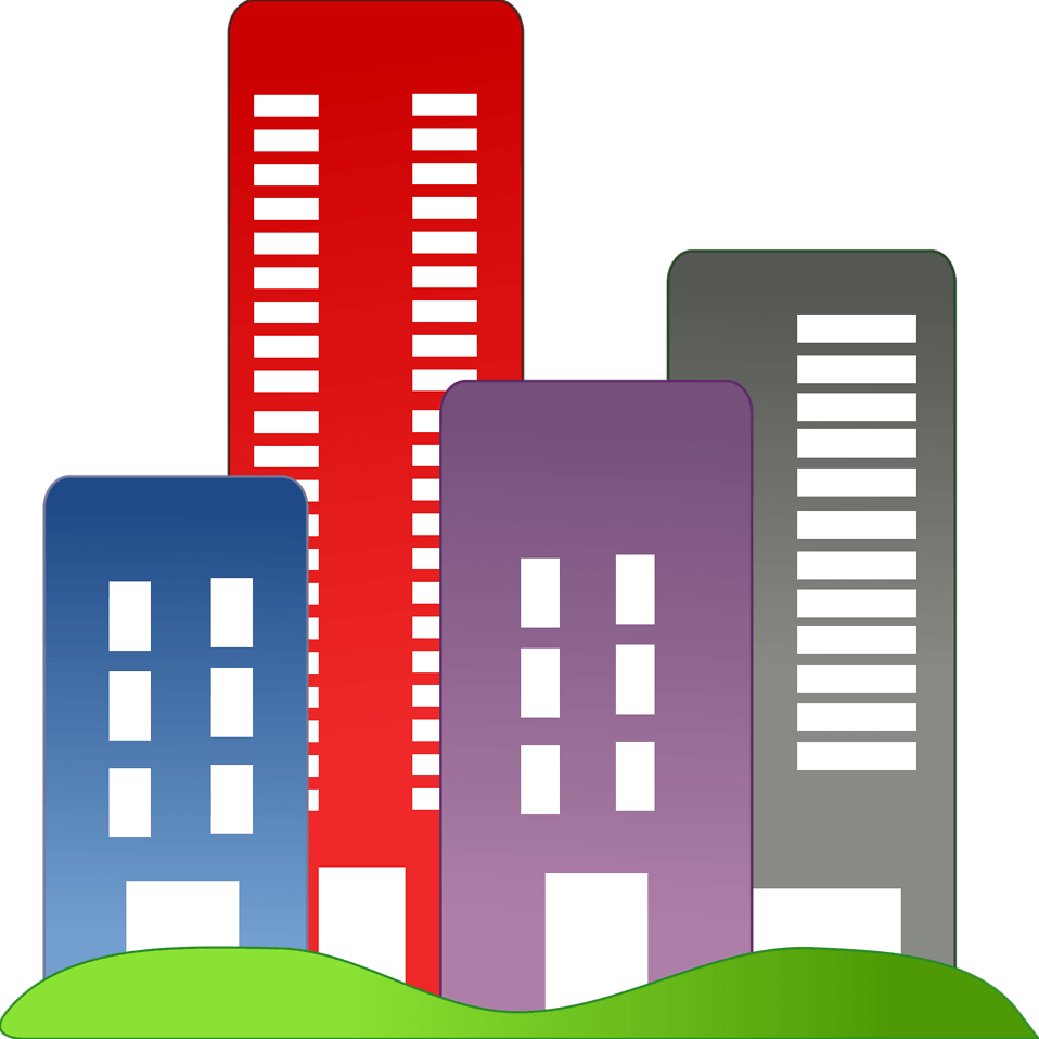 City - Block Of Flats Clipart (958x958)