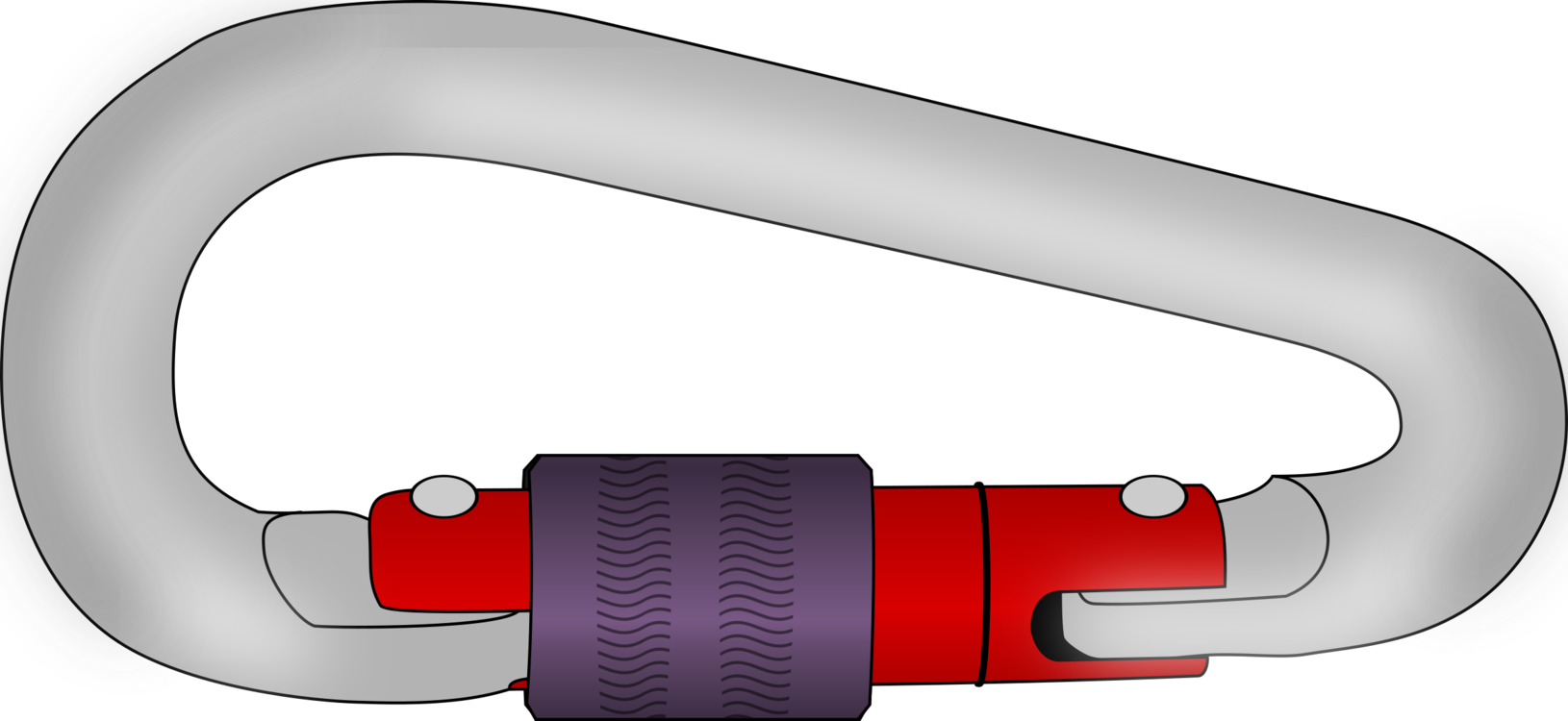 Carabiner Rock Climbing Drawing Download - Carabiner Clipart (1630x750)