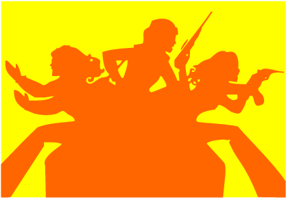 Charlie S Angels - Charlie's Angels Silhouette Logo (436x302)