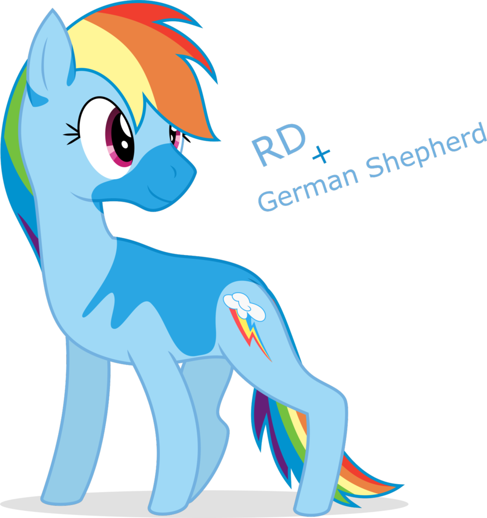Camo-pony, Dog, Dogified, German Shepherd, Rainbow - Mlp German Shepherd (963x1024)