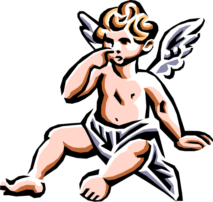 Png Black And White Library Thinks Something Stinks - Angel (738x700)