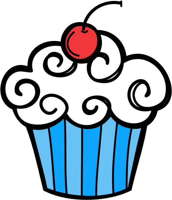 Black Cupcake Clip Art (597x770)