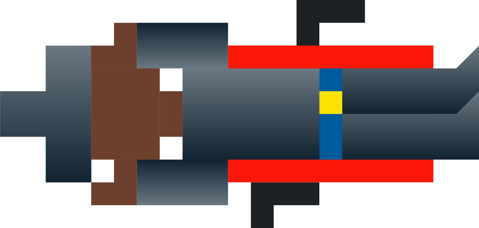 Pixel Art Firearm American Frontier Gun - Pixel Art Guns Big (1575x750)