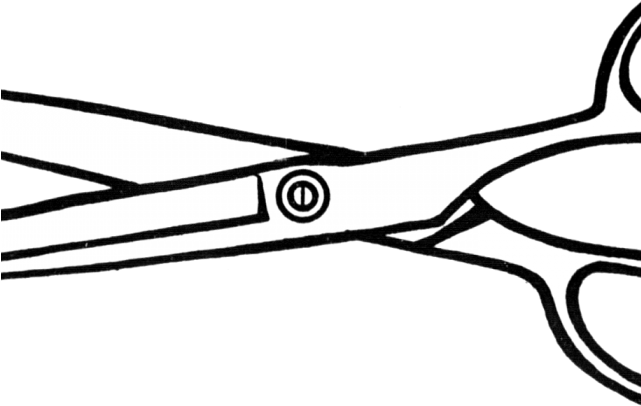 Scissor Clipart Hairdressing Scissors - Scissor Line Art Png (640x480)