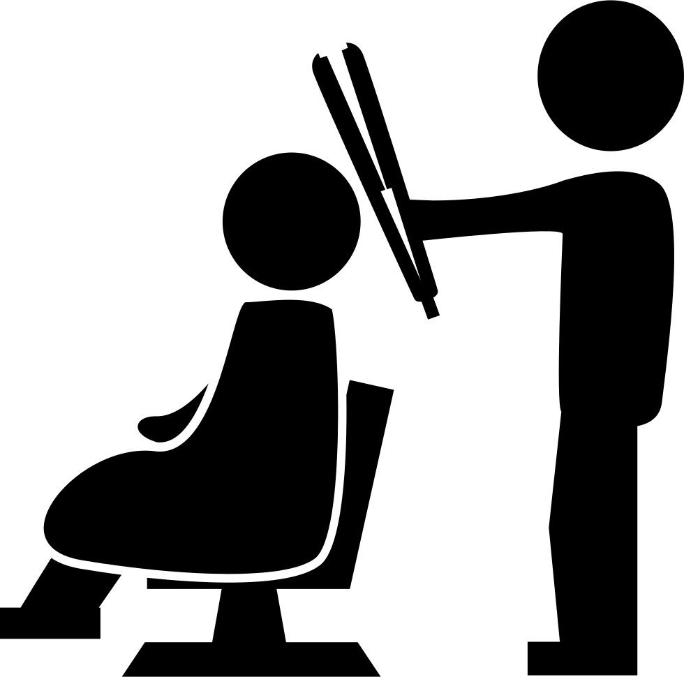 Picture Library Hairdresser Standing With A Hair Straightener - Hair Salon Icon Png (980x970)