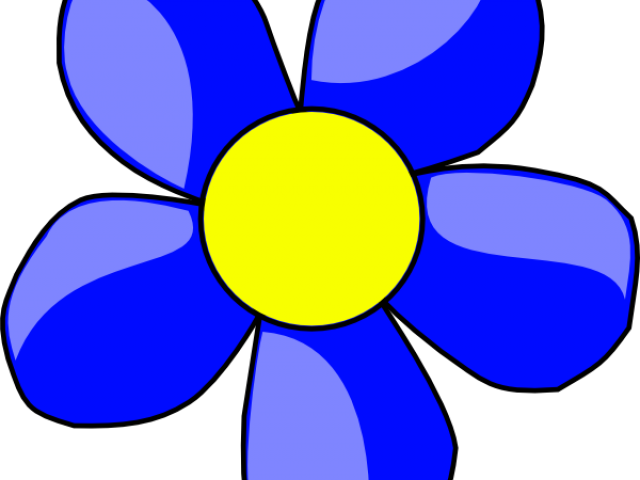 Petal Clipart One Flower - Blue Colour Flower Clipart (640x480)