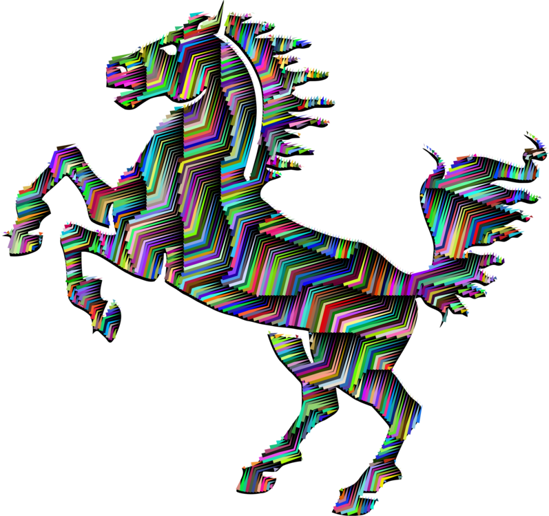 Mustang Stallion Friesian Horse Arabian Horse Black - Abstract Animal Line Art (797x750)
