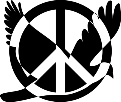Columbidae Bird Silhouette Flight Computer Icons - Peace Symbol (401x340)