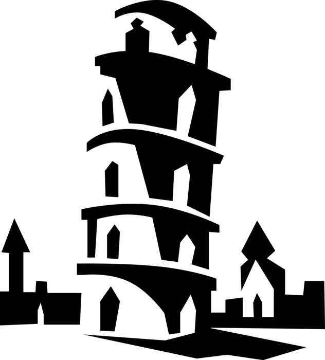 Vector Illustration Of Leaning Tower Of Pisa Campanile - Italy Clip Art (632x700)