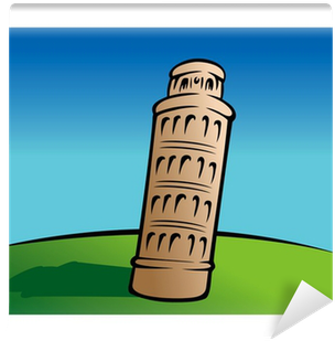 Italy Tower Of Pisa Vinyl Wall Decal (black) (400x400)