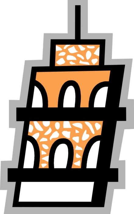Vector Illustration Of Leaning Tower Of Pisa Campanile - Vector Illustration Of Leaning Tower Of Pisa Campanile (440x700)