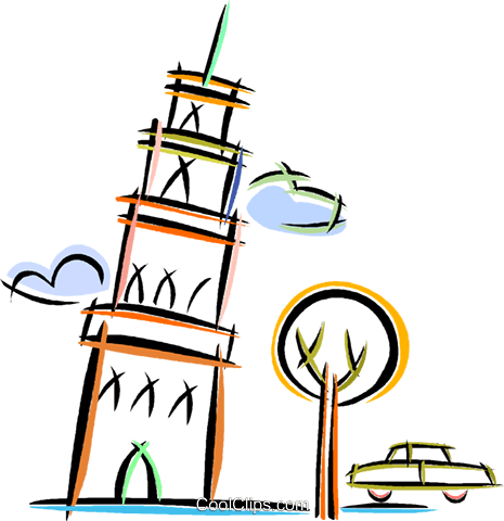 Leaning Tower Of Pisa Royalty Free Vector Clip Art - Leaning Tower Of Pisa (465x480)