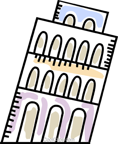 Leaning Tower Of Pisa Royalty Free Vector Clip Art - Leaning Tower Of Pisa (394x480)
