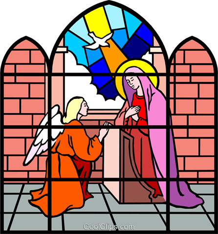 Stained Glass Window Royalty Free Vector Clip Art Illustration - Stained Glass Coloring Pages (446x480)