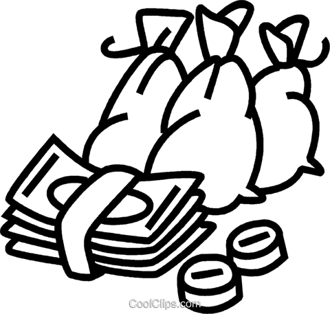 Bags Of Money Royalty Free Vector Clip Art Illustration - Illustration (480x457)