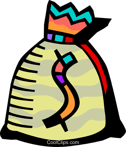 Money Bags Royalty Free Vector Clip Art Illustration - Budgie Clipart (410x480)