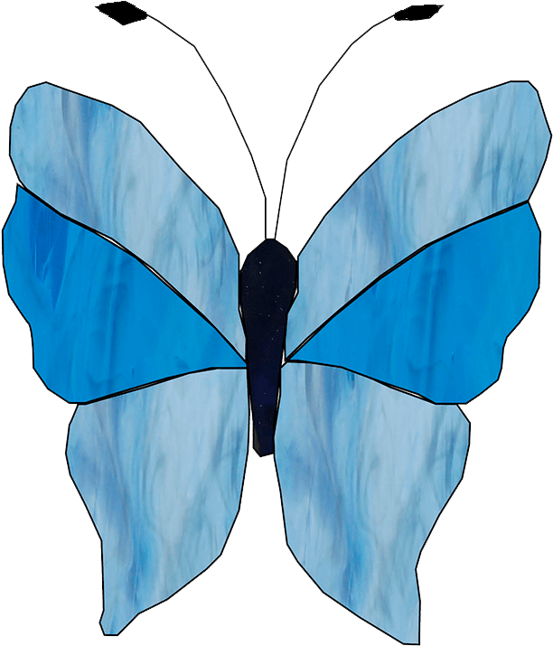 Steel Blue Butterfly Stained Glass Workshop - Butterfly (750x750)