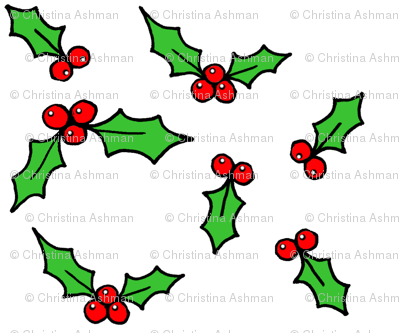 Holly Leaves And Berries - Holly Leaves And Berries (400x333)