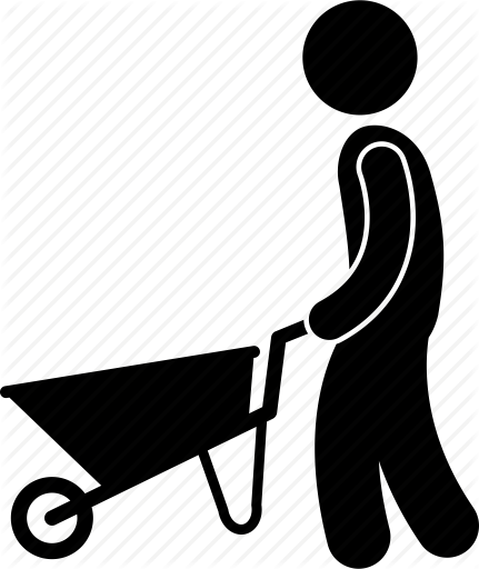 Download Man Wheelbarrow Icon Clipart Computer Icons - Man Pushing Wheelbarrow Clipart (431x512)