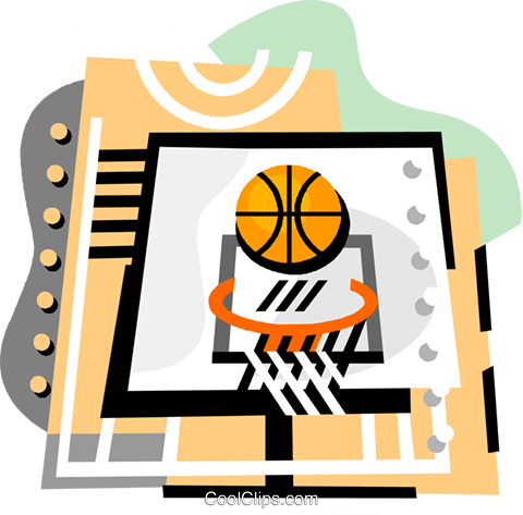Basketball Net And Ball Royalty Free Vector Clip Art - Basketball Net And Ball Royalty Free Vector Clip Art (480x473)