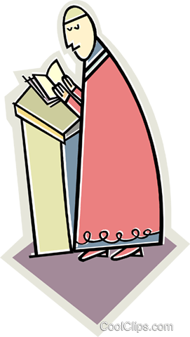 Priest At The Podium Royalty Free Vector Clip Art Illustration - Seminary Seeds: Life's Lessons Learned (271x480)