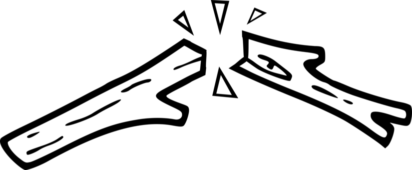 Computer Icons Wood Black And White Color - Broken Clipart Black And White (825x340)