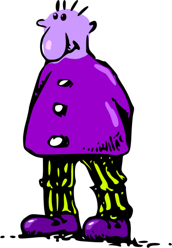 Man Standing Big Nose - Clip Art Man (600x866)