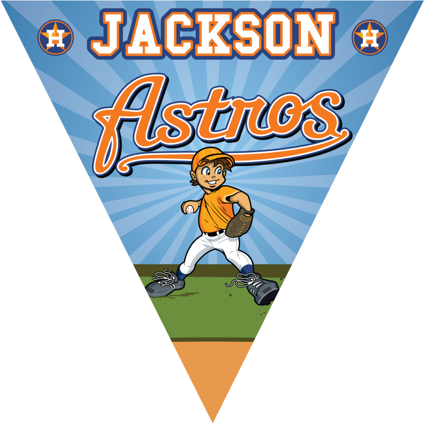 22″ X 22″ Vinyl Triangle Pennant Astros - Houston Astros (900x900)