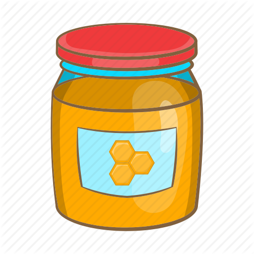Honey Jar Cartoon Png Png Black And White Stock - Honey Jar Cartoon (512x512)