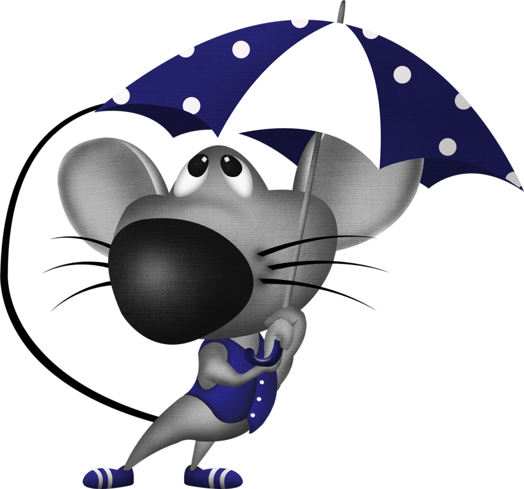 B *✿* Animais, Desenhos De Animais, Camundongos, Clip - Umbrella (1024x955)