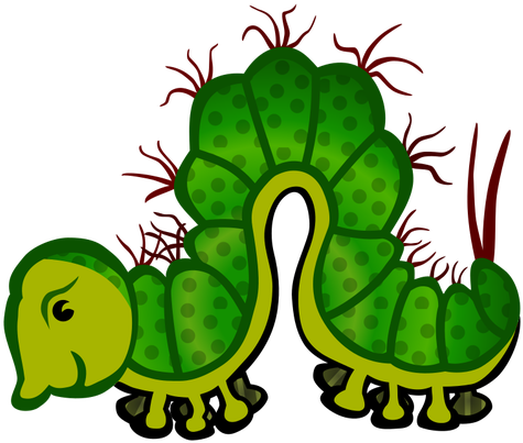Inchworm Clipart Ulat - Dicke Grüne Raupe Zeichnung (500x428)