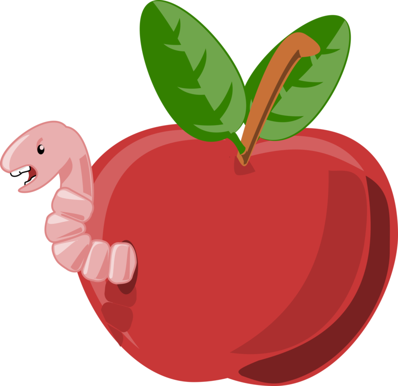 Inchworm Clipart Wiggly Worm - Cartoon Apple With Worm (773x750)