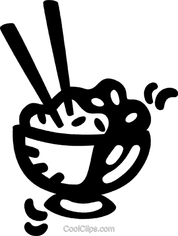 Bowl Of Rice Royalty Free Vector Clip Art Illustration - Clip Art (363x480)