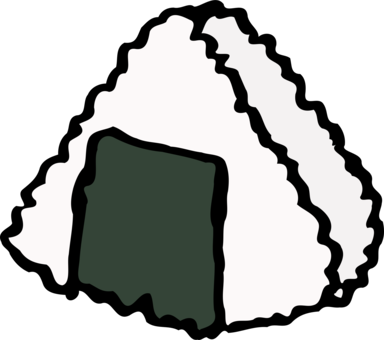 Onigiri Japanese Cuisine Sushi Rice Cake - Rice Cake Clip Art (384x340)