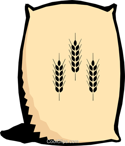 Flour Clipart Grain Bag - Bag Of Flour (409x480)